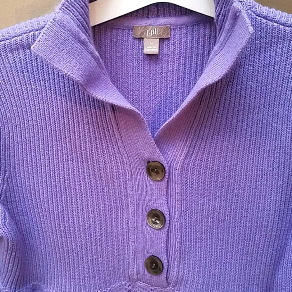 J Jill Three Button Sweater